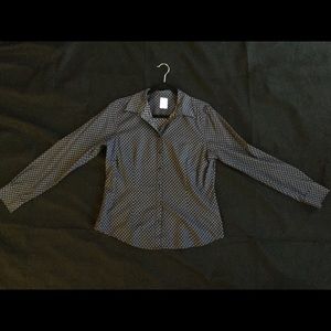 Brooks Brothers Navy Print Button Top Top Size 12